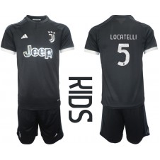 Juventus Manuel Locatelli #5 Tredjeställ Barn 2023-24 Korta ärmar (+ Korta byxor)